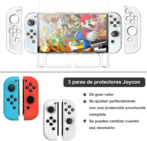 مجموعة ملحقات لجهاز Nintendo Switch OLED، مجموعة ملحقات مع حقيبة حمل، واقي شاشة، كابل شاحن USB، مقابض إبهام، حامل ألعاب متوافق مع Swith OLED(28 en 1) in Saudi Arabia
