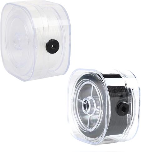 2 لفات من سلاسل الأساور المسطحة القابلة للتمدد 0.8 مم مع حقيبة تنظيم، سلك مرن للأساور، سلك خيط مطاطي كريستالي أبيض وأسود بطول 197 ياردة in Kuwait