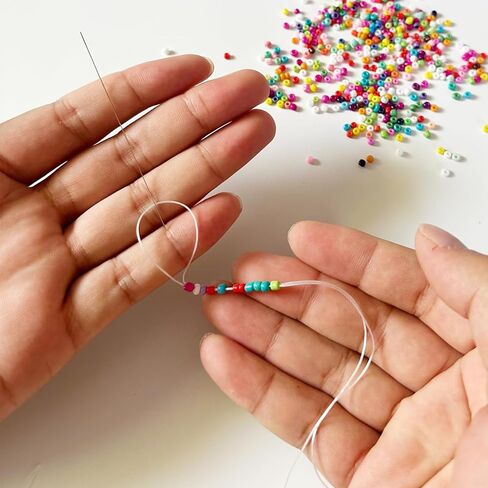 2 لفات من سلاسل الأساور المسطحة القابلة للتمدد 0.8 مم مع حقيبة تنظيم، سلك مرن للأساور، سلك خيط مطاطي كريستالي أبيض وأسود بطول 197 ياردة in Kuwait