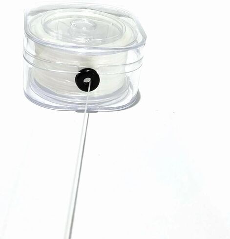 2 لفات من سلاسل الأساور المسطحة القابلة للتمدد 0.8 مم مع حقيبة تنظيم، سلك مرن للأساور، سلك خيط مطاطي كريستالي أبيض وأسود بطول 197 ياردة in Kuwait