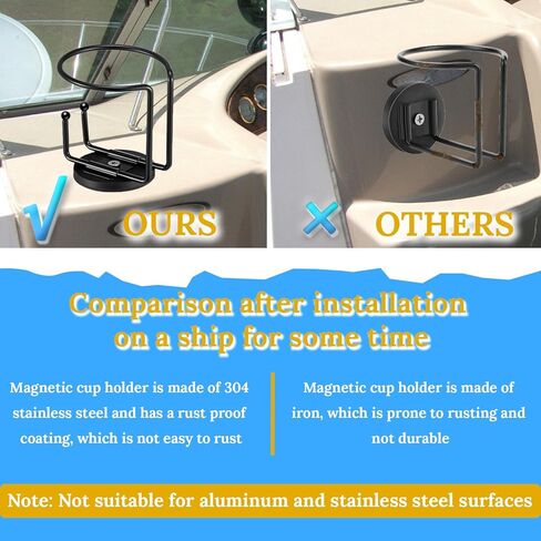 حامل أكواب مغناطيسي، SUS 304 حامل مشروبات مغناطيسي من الفولاذ المقاوم للصدأ لزجاجة المشروبات يمكن أن المشروبات على قارب شاحنة جزازة جهاز مشي صندوق أدوات الشواية in Kuwait