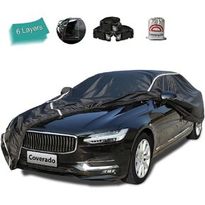 Car Cover Waterproof All Weather, Coverado Soft Cotton Lined Hail Protector Car Cover with Zipper Door, Outdoor Sun UV Rain Snow Protection Car Covers for Automobiles Universal Fit SUV (170"-190") in Saudi Arabia