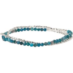 Scout Curated Wears - Women's Delicate Stone Wrap Bracelet & Necklace - Apatite/Silver - Stone of Inspiration in Kuwait