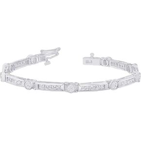 2-20 Carat (ctw) White Gold round Cut LAB GROWN Diamond Round Cut Classic Bezel and Channel Frame Bracelet (Color E-F Clarity VS2-SI1) in Saudi Arabia