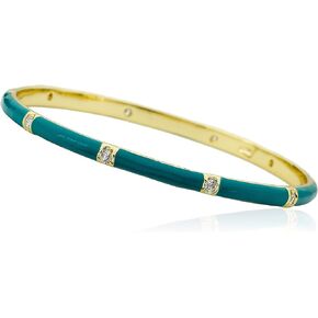Stackable Stunners Black Thin 14k Gold-Plated Bangle CZ Stripes in Saudi Arabia
