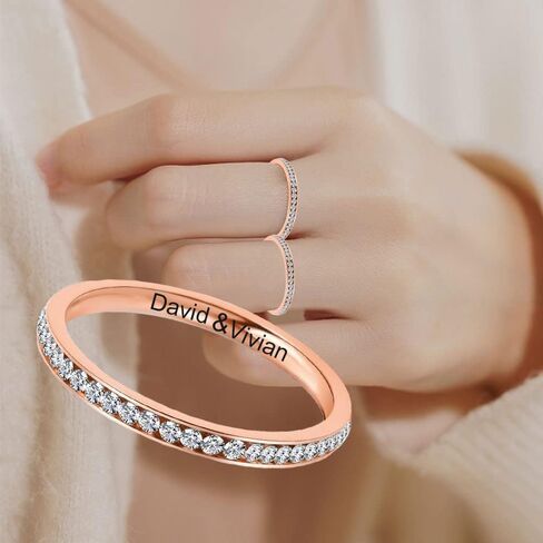 Personalized Matching Promise Rings for Couples with 2 Rings Wedding Rings Set for Him and Her Gold,Wedding Band for Women Cubic Zirconia Ring,Mens Engagement Rings Tungsten Size 5-13 in Kuwait