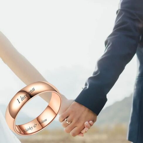 Personalized Matching Promise Rings for Couples with 2 Rings Wedding Rings Set for Him and Her Gold,Wedding Band for Women Cubic Zirconia Ring,Mens Engagement Rings Tungsten Size 5-13 in Kuwait