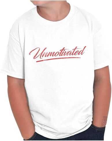 Funny Sarcastic Unmotivated Slacker Crewneck T Shirts Boy Girl in Saudi Arabia