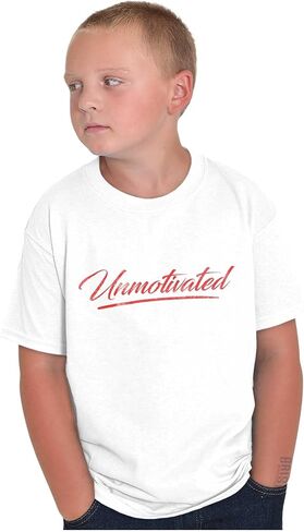 Funny Sarcastic Unmotivated Slacker Crewneck T Shirts Boy Girl in Saudi Arabia
