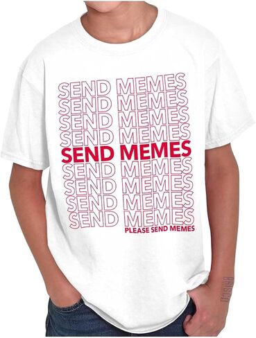 مضحك الساخرة من فضلك أرسل الميمات Crewneck t قمصان بوي in Saudi Arabia