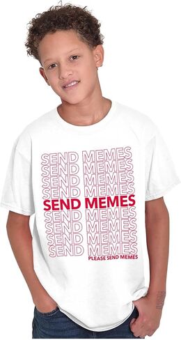 مضحك الساخرة من فضلك أرسل الميمات Crewneck t قمصان بوي in Saudi Arabia