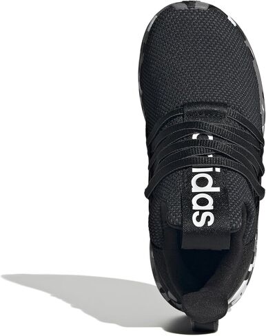 adidas Lite Racer Adapt 7.0 Sneaker, Black/Black/Grey, 12 US Unisex Little Kid in Saudi Arabia