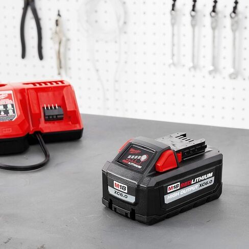 Milwaukee Grease Gun Kit, Tool Combo Included 2646-20 Grease Gun, 2 Pack 48-11-1865 M18 18-Volt Lithium-Ion High Output Battery, 48-59-1812 M12 or M18 Battery Charger in Saudi Arabia