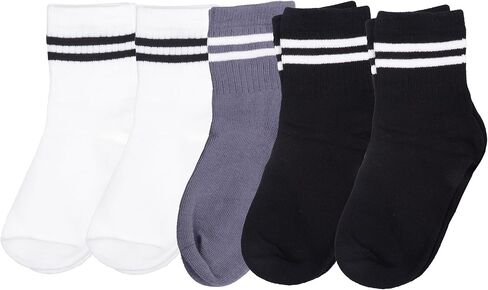 T.H.L.S Kids & Youth Socks 5-Pack, School Uniform Boys & Girls - Seamless Toe Ankle Stripe Socks in Kuwait