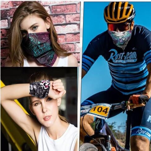 6 Pack Bandana - Seamless Headband, Unisex, Face & Neck Protection, Scarf, Neck Gaiter, UV Protection, Outdoor Sports in Saudi Arabia
