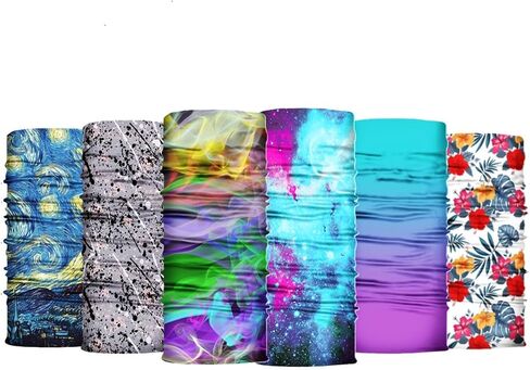6 Pack Bandana - Seamless Headband, Unisex, Face & Neck Protection, Scarf, Neck Gaiter, UV Protection, Outdoor Sports in Saudi Arabia