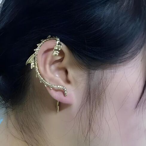 1Pcs Gothic Dragon Ear Cuff for Women Men Cartilage Climber Ear Wrap Dragon Earrings in Saudi Arabia