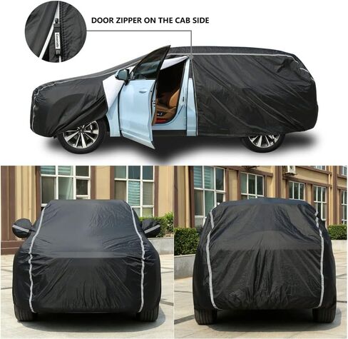 Car Cover Waterproof All Weather, Coverado Soft Cotton Lined Hail Protector Car Cover with Zipper Door, Outdoor Sun UV Rain Snow Protection Car Covers for Automobiles Universal Fit SUV (170"-190") in Saudi Arabia