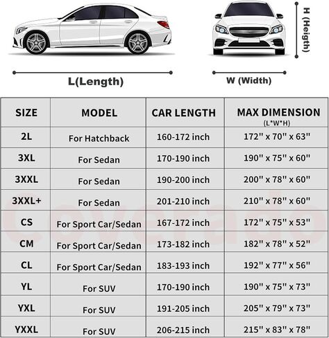 Car Cover Waterproof All Weather, Coverado Soft Cotton Lined Hail Protector Car Cover with Zipper Door, Outdoor Sun UV Rain Snow Protection Car Covers for Automobiles Universal Fit SUV (170"-190") in Saudi Arabia