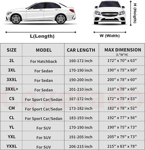 Car Cover Waterproof All Weather, Coverado Soft Cotton Lined Hail Protector Car Cover with Zipper Door, Outdoor Sun UV Rain Snow Protection Car Covers for Automobiles Universal Fit SUV (170"-190") in Saudi Arabia