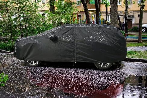 Car Cover Waterproof All Weather, Coverado Soft Cotton Lined Hail Protector Car Cover with Zipper Door, Outdoor Sun UV Rain Snow Protection Car Covers for Automobiles Universal Fit SUV (170"-190") in Saudi Arabia