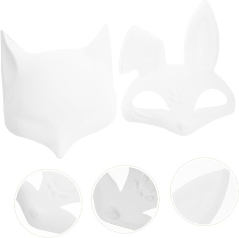 4pcs أقنعة فارغة غير مكتملة أقنعة تنكرية بيضاء PVC لأحزاب الهالوين المسرحية والتشكيل وخيار الصياغة تحت عنوان in Saudi Arabia