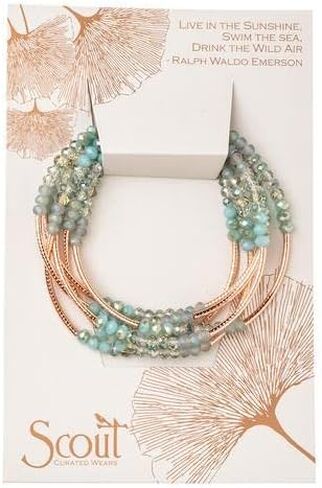 Scout Curated Wears - Women's Scout Wrap Bracelet & Necklace - Neptune/Rose Gold in Kuwait