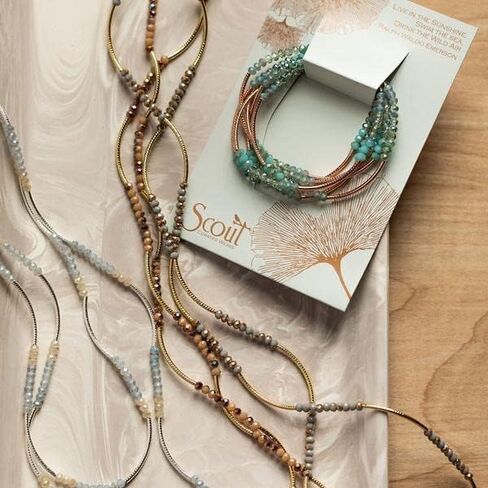 Scout Curated Wears - Women's Scout Wrap Bracelet & Necklace - Neptune/Rose Gold in Kuwait