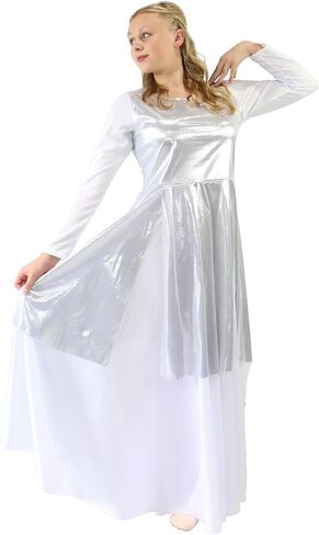 Danzcue Womens Worship Dance Streamer Tunic (Deep Purple, LXLA) in Saudi Arabia