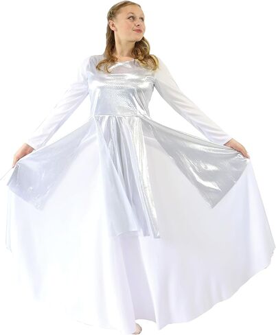 Danzcue Womens Worship Dance Streamer Tunic (Deep Purple, LXLA) in Saudi Arabia
