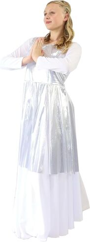 Danzcue Womens Worship Dance Streamer Tunic (Deep Purple, LXLA) in Saudi Arabia