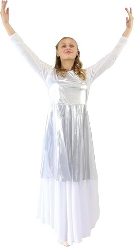 Danzcue Womens Worship Dance Streamer Tunic (Deep Purple, LXLA) in Saudi Arabia
