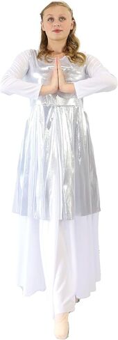 Danzcue Womens Worship Dance Streamer Tunic (Deep Purple, LXLA) in Saudi Arabia