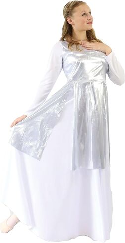 Danzcue Womens Worship Dance Streamer Tunic (Deep Purple, LXLA) in Saudi Arabia