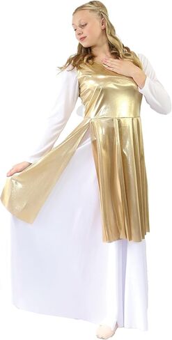 Danzcue Womens Worship Dance Streamer Tunic (Deep Purple, LXLA) in Saudi Arabia