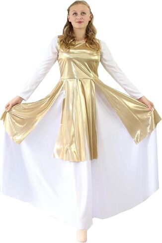 Danzcue Womens Worship Dance Streamer Tunic (Deep Purple, LXLA) in Saudi Arabia