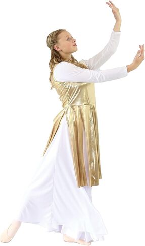 Danzcue Womens Worship Dance Streamer Tunic (Deep Purple, LXLA) in Saudi Arabia