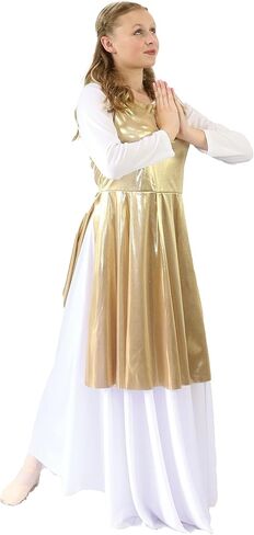 Danzcue Womens Worship Dance Streamer Tunic (Deep Purple, LXLA) in Saudi Arabia