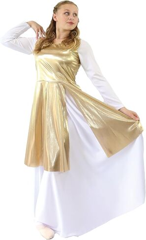 Danzcue Womens Worship Dance Streamer Tunic (Deep Purple, LXLA) in Saudi Arabia