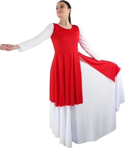 Danzcue Womens Worship Dance Streamer Tunic (Deep Purple, LXLA) in Saudi Arabia