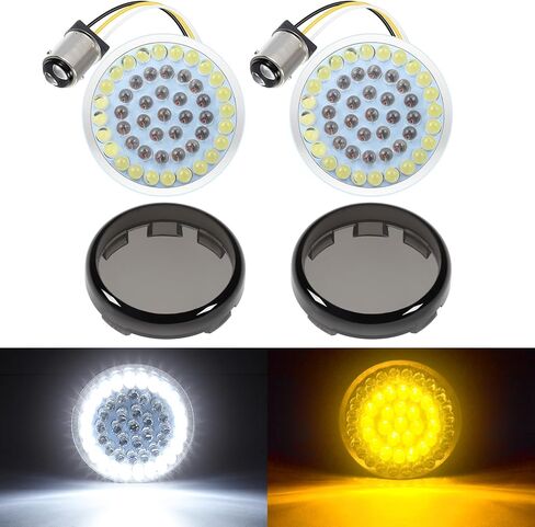 PBYMT 1157 LED إشارة الدوران ضوء الجري على الجري 2 "رصاصة طراز الدخان العدسة مجموعة متوافقة مع هارلي تورنج رود شارع إلكترا Glide 1997-2024 in Kuwait