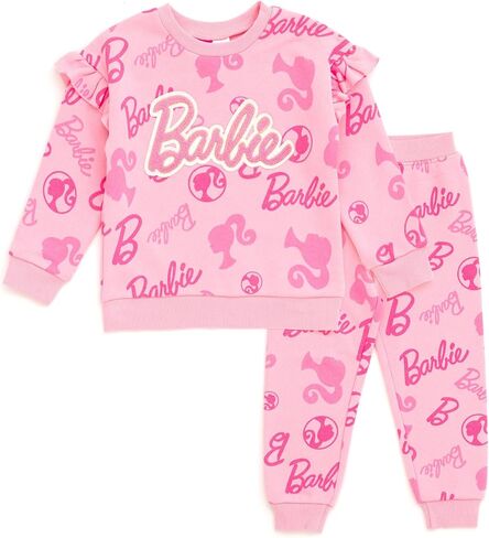Barbie Drop Shoulder Sweatshirt and Jogger Pants Outfit Set in Saudi Arabia