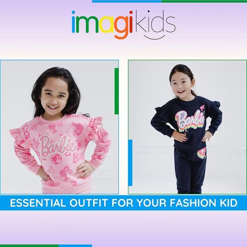 Barbie Drop Shoulder Sweatshirt and Jogger Pants Outfit Set in Saudi Arabia