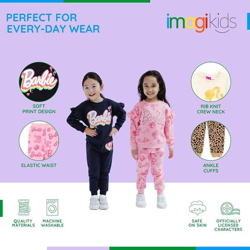 Barbie Drop Shoulder Sweatshirt and Jogger Pants Outfit Set in Saudi Arabia