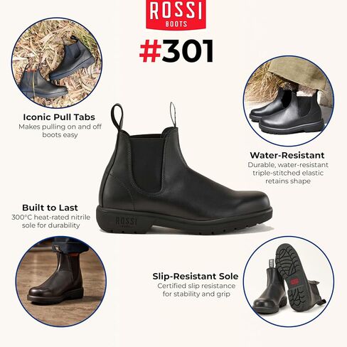 Rossi Endura 303 Leather Chelsea Australian Unisex Durable Work Ankle Boots in Saudi Arabia
