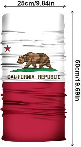 2 USA California Flag Neck Gaiter ، قناع الوجه متعدد الوظائف متعدد الوظائف ، عرق قابل للتنفس ناعم. in Saudi Arabia