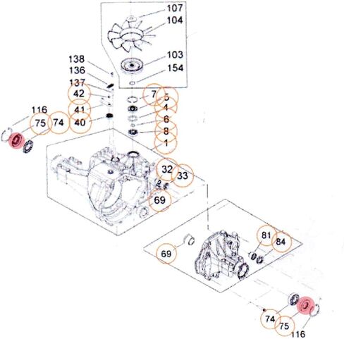 ReplacementKits.com 2PC Transaxle Axle Seal Set متوافق مع Toro Timecutter Titan Z-Master Exmark Quest Mowers (يحل محل 104-2144) in Saudi Arabia