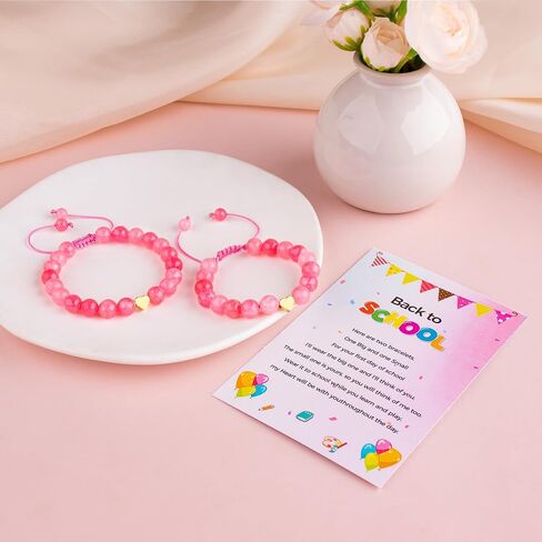 Mommy and Me Preschool Pre-K First Day of School Bracelet Mother Daughter Matching Beaded Heart Bracelets Set Back to School Jewelry Gifts in Saudi Arabia