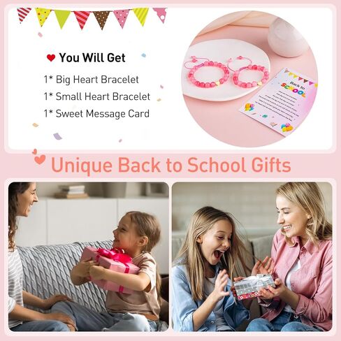 Mommy and Me Preschool Pre-K First Day of School Bracelet Mother Daughter Matching Beaded Heart Bracelets Set Back to School Jewelry Gifts in Saudi Arabia
