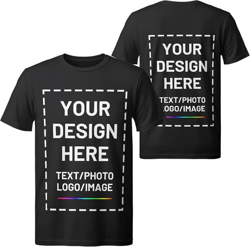 Custom T Shirts for Men Women, Personalized Shirts with Photo Logo Text, Customized T-Shirt Front & Back Print in Saudi Arabia